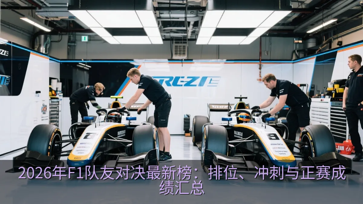 赛车维修区内两辆单座赛车准备出发