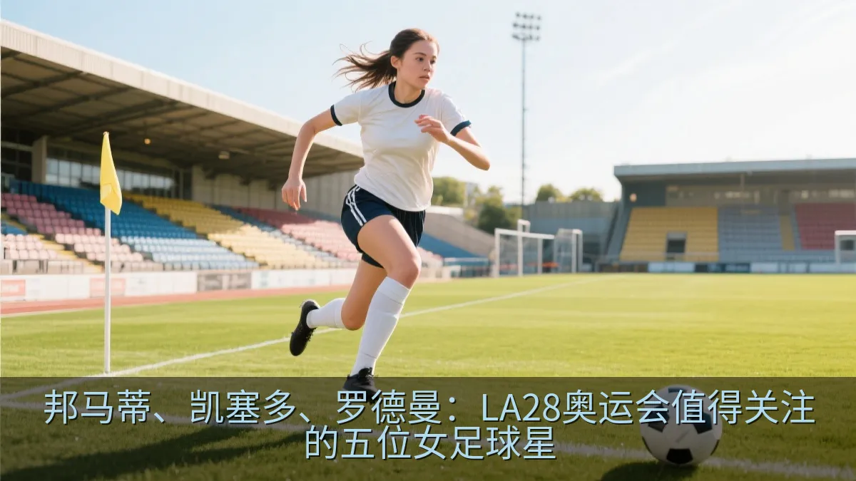 女子足球比赛中边锋快速带球推进